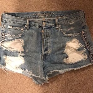 Distressed American Eagle denim shorts size 12